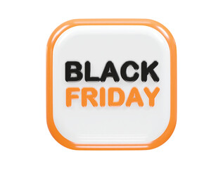 Black Friday sale 3d rendering icon illustration 