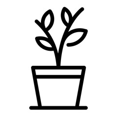 potted plants in line style