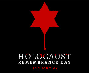 International holocaust remembrance day. Horizontal poster, print, banner. - 681598266
