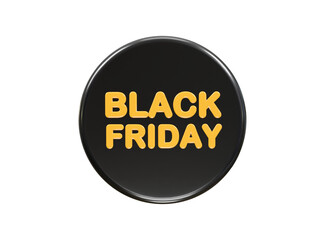 Black Friday sale 3d rendering icon illustration 