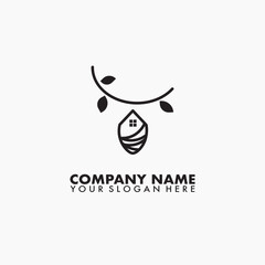 Obraz premium Cocoon home Logo vector template