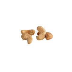 Roasted Cashew nuts on white background .