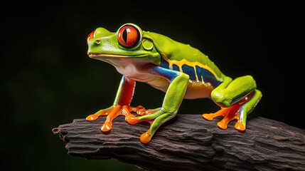 Naklejka premium Close-up shot of the red-eyed tree frog.
