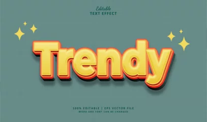 Stickers muraux Typographie positive Trendy Editable Text Effect 3d Colourful Vintage Retro Pop Style