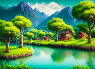 greenery in the forest, shady trees, mountains with shady trees, care for the environment, go green, reforestation, forests, beautiful nature, mountains