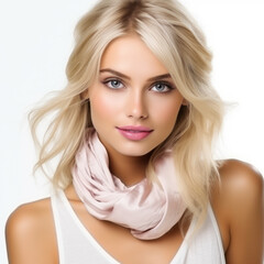 Fototapeta premium a beautiful blonde woman in a trendy outfit