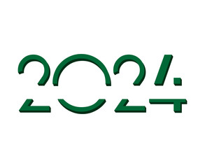 Happy New Year 2024 Holiday Abstract Green Graphic Design Vector Logo Symbol Illustration