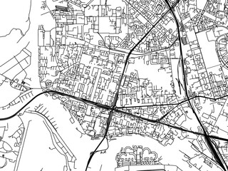 Vector road map of the city of Khoroshevo-Mnevniki in the Russian Federation with black roads on a white background.