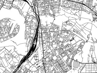 Vector road map of the city of Lyublino in the Russian Federation with black roads on a white background.