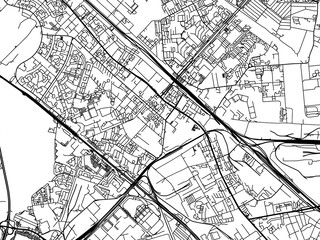 Vector road map of the city of Lyubertsy in the Russian Federation with black roads on a white background.