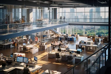 Foto op Plexiglas Elevated view of a busy open plan office © arhendrix