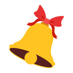 Christmas bell with red ribbon bow 