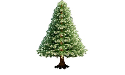 Giant everest vintage christmas tree with white background instant download