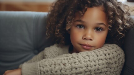 Kids at ease on the family sofa.