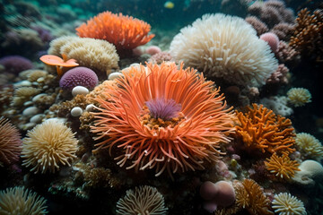 Naklejka na ściany i meble A Beautiful Natural Saltwater Coral Reef