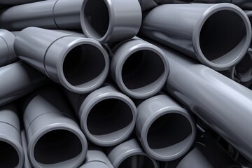  a pile of metal pipes sitting next to each other on top of a pile of black and white pipes on top of a pile of black and white pipes on top of black.