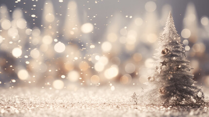 Christmas tree on snow