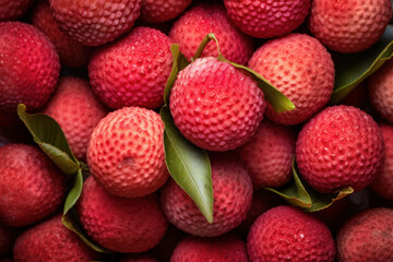  a close up of a bunch of strawberries with a green leaf on top of one of the strawberries is full of ripe strawberries and the other strawberries are in the background.