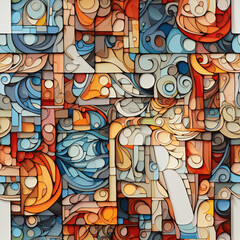 Obraz premium Mosaic template texture of Typography (Tile)