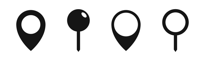 Location symbol. Location pointer icons. Map markers collection. Pin pointer icons.