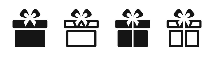 Gift box vector icons. Present icons. Prize icons.
