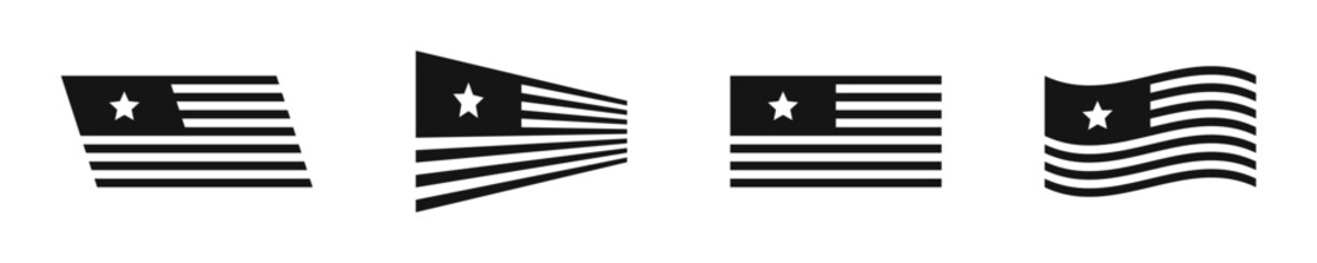 USA flag. United States of America national flag icons. USA flag vector icons.