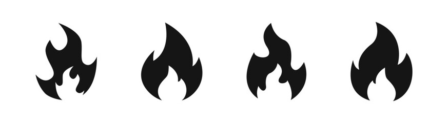 Fire vector icon. Fire flame icon set. Flame icons.