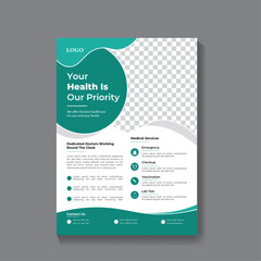 Vector modern realistic medical healthcare service template design.