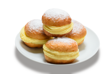 three bakery dreams on a white plate against