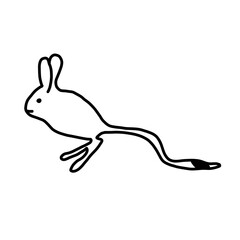  jerboas desert animal Hand drawn organic line doodle