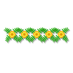 Traditional Indian Marigold Flower Decoration. Marigold Flower Design Vector. Marigold Flower Decoration Wedding Or Hindu Festival. Design Vector Element. Svg File. High Quality Design