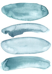 Blue Abstract watercolour shapes, organic shapes, watercolour textures