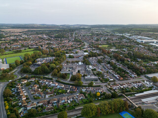 Havant Town Aerial View Drone Shot UK