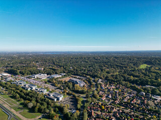 Brooklands aerial view daytime drone shot