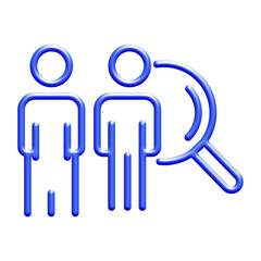 3d icon people search. symbol for business, recruitment,