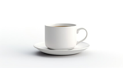 Obraz premium a cup of tea or coffee in the early morning, isolated on a blank white background