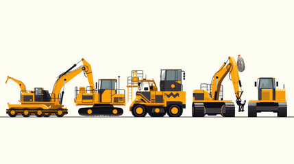 Bulldozer Power: A massive bulldozer clearing debris at a construction site