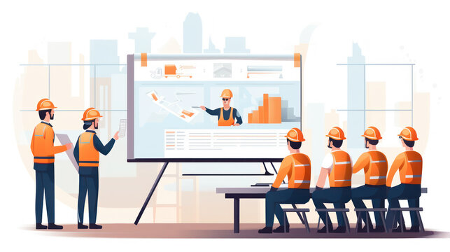 Safety Briefing: Workers in a safety briefing