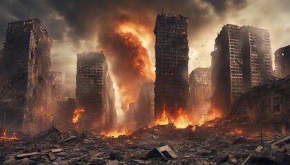 世紀末のイメージ　爆発　生成AI