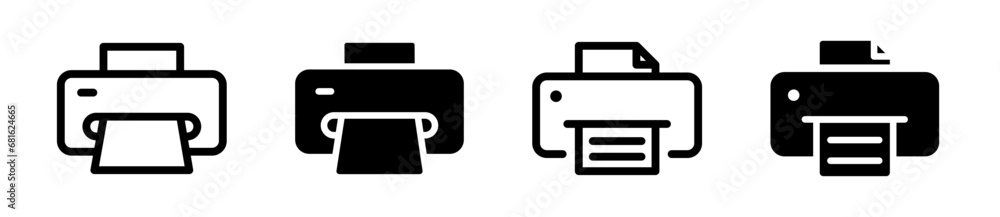Poster printer vector icons. print icon. document print machine.