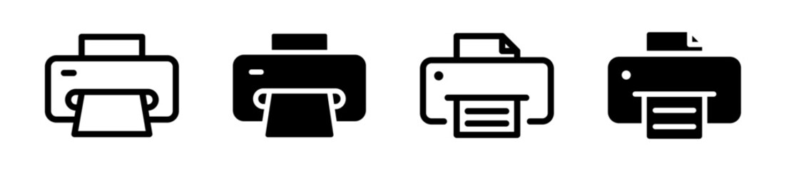 Printer vector icons. Print icon. Document print machine.