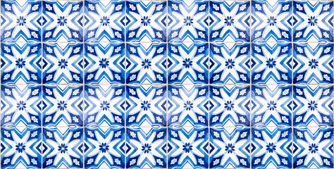 Blue floral tiles texture from Portugal, Porto and Lisbon
