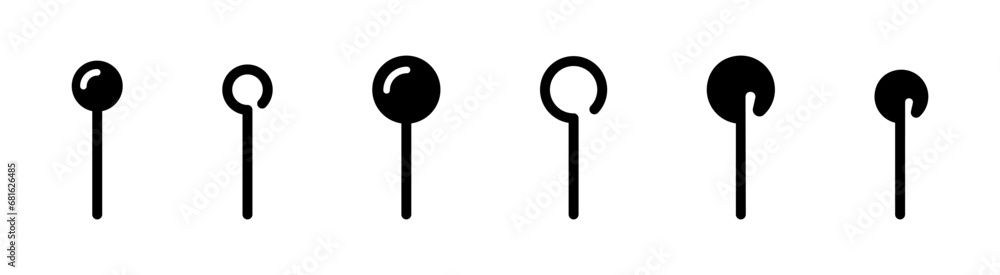 Poster pin pointer vector icons. location pin icons. pin icon set.