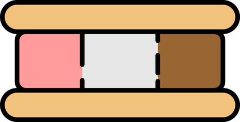 Bread ice cream illustration