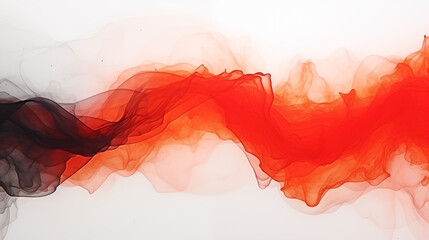Abstrakcyjne tło czerwone - atrament alkoholowy. Jasny nowoczesny obraz - sztuka. Fale i nieregularne kształty krwi