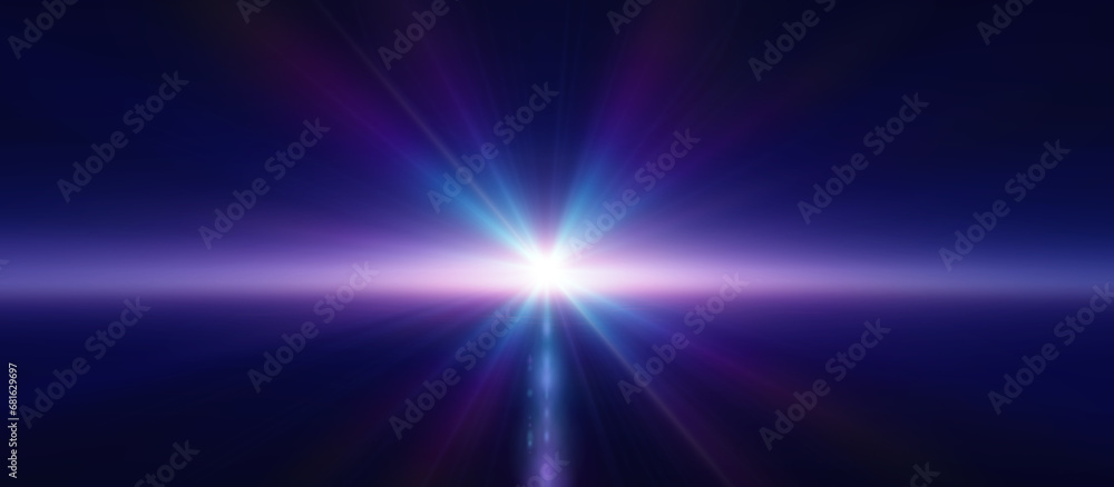 Wall mural sunrise from space aurora, 3d rendering