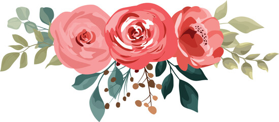 flower bouquet for decorating wedding invitations or greeting cards