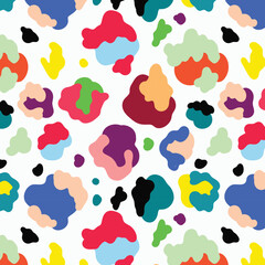 Modern seamless pattern with beautiful bright abstract elements and leopard spots. Colorful animalistic texture for for wrapping paper, fabric print, wallpaper. Contemporary art. Trendy modern style