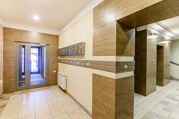 interior apartment public place, house entrance. doors, walls, staircase corridors