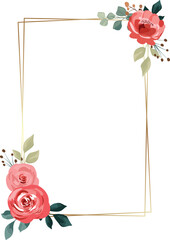 wedding flower frame with flower bouquet, wedding invitation decoration or greeting card